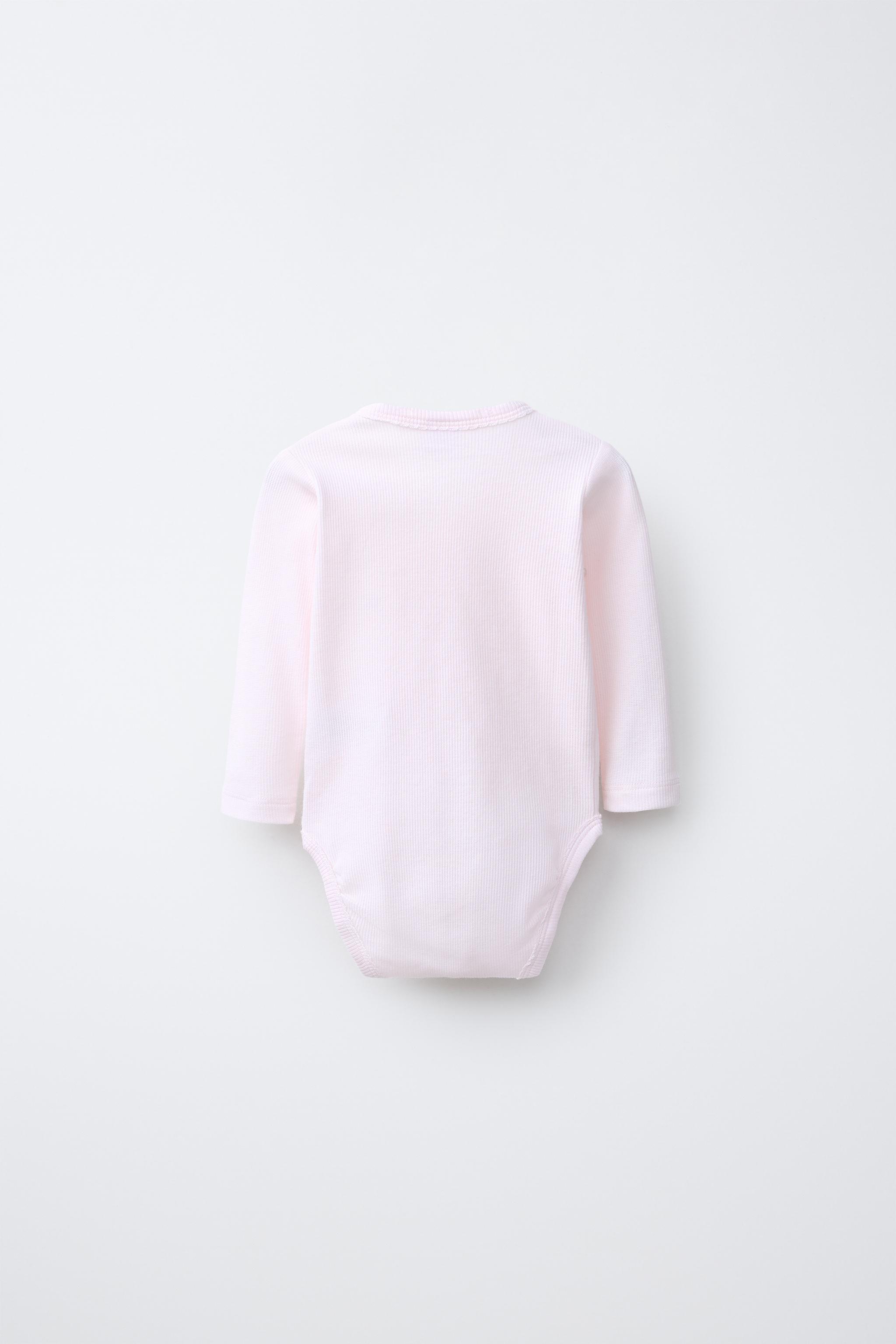 THREE-PACK OF RIBBED KIMONO NECK BODYSUITS